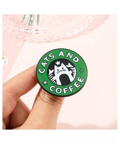 Kawaii Cat Claw Enamel Pins - Vivid Cute Coffee Leap Enamel Cat Pins Lapel Badges Brooches Gifts for Men Women BackpacHat Acc...