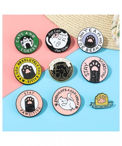 Kawaii Cat Claw Enamel Pins - Vivid Cute Coffee Leap Enamel Cat Pins Lapel Badges Brooches Gifts for Men Women BackpacHat Acc...