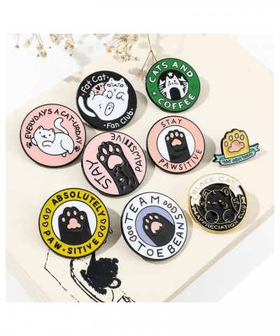 Kawaii Cat Claw Enamel Pins - Vivid Cute Coffee Leap Enamel Cat Pins Lapel Badges Brooches Gifts for Men Women BackpacHat Acc...