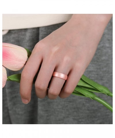 Women Silicone Wedding Ring Inner Arc Ergonomic Breathable Design Rubber Wedding Band 5.5mm Wide 2mm Thick Rubber Rings for W...