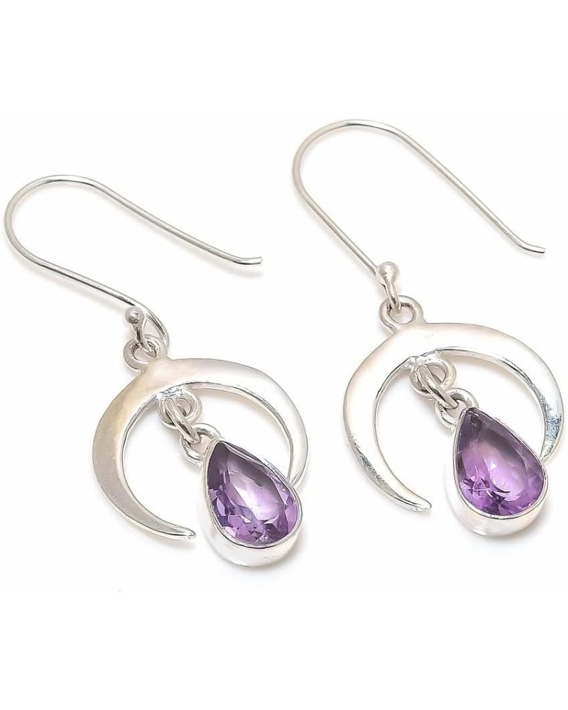 Free Shape Gemstone Handmade 925 Solid Sterling Silver Earrings Amethyst $11.00 Earrings