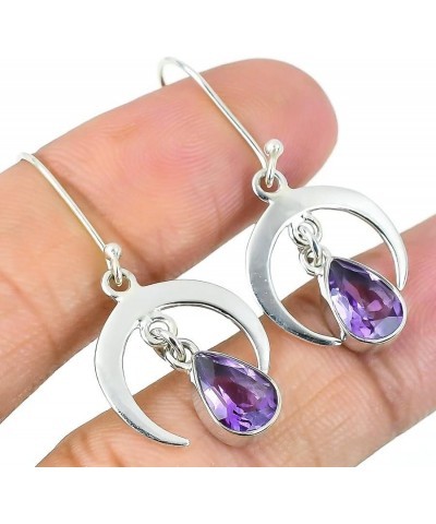 Free Shape Gemstone Handmade 925 Solid Sterling Silver Earrings Amethyst $11.00 Earrings