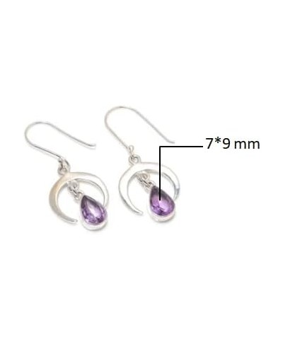 Free Shape Gemstone Handmade 925 Solid Sterling Silver Earrings Amethyst $11.00 Earrings