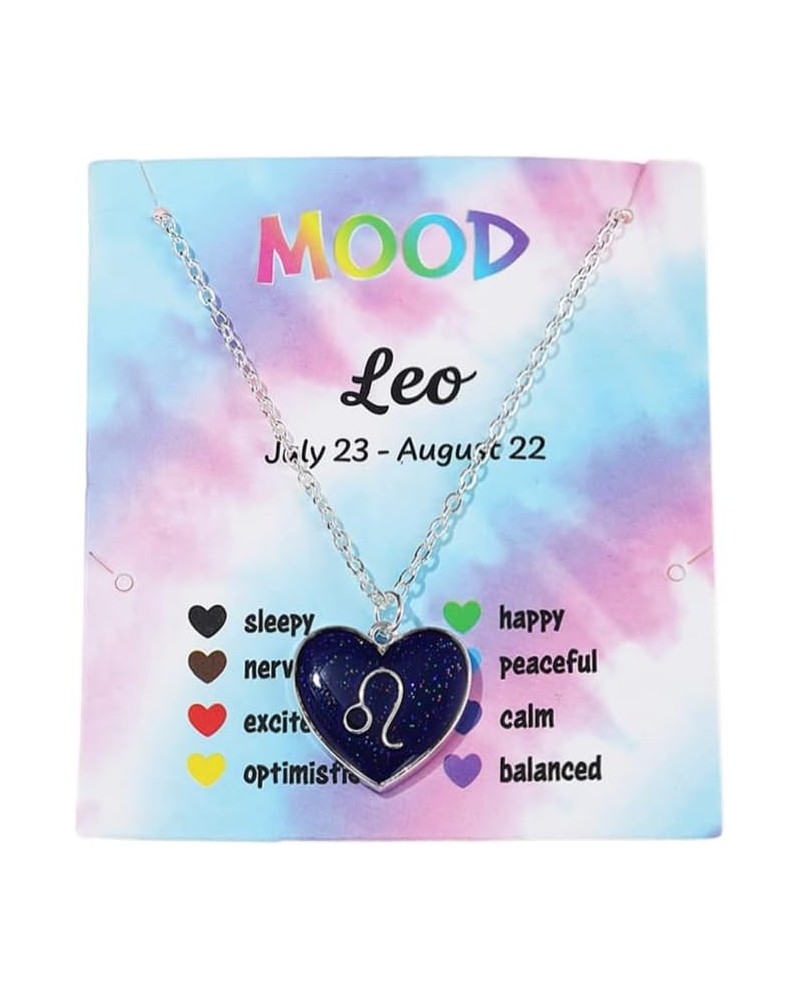 Temperature Sensing Color Changing Pendant 12 Constellation Zodiac Necklace Astrology Horoscope with Message Card for Women B...