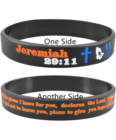 Bible Verse Wristbands for Men Women Scripture Inspirational Cuff Bracelets Christian Religious Rubber Bracelet Catholic Cros...