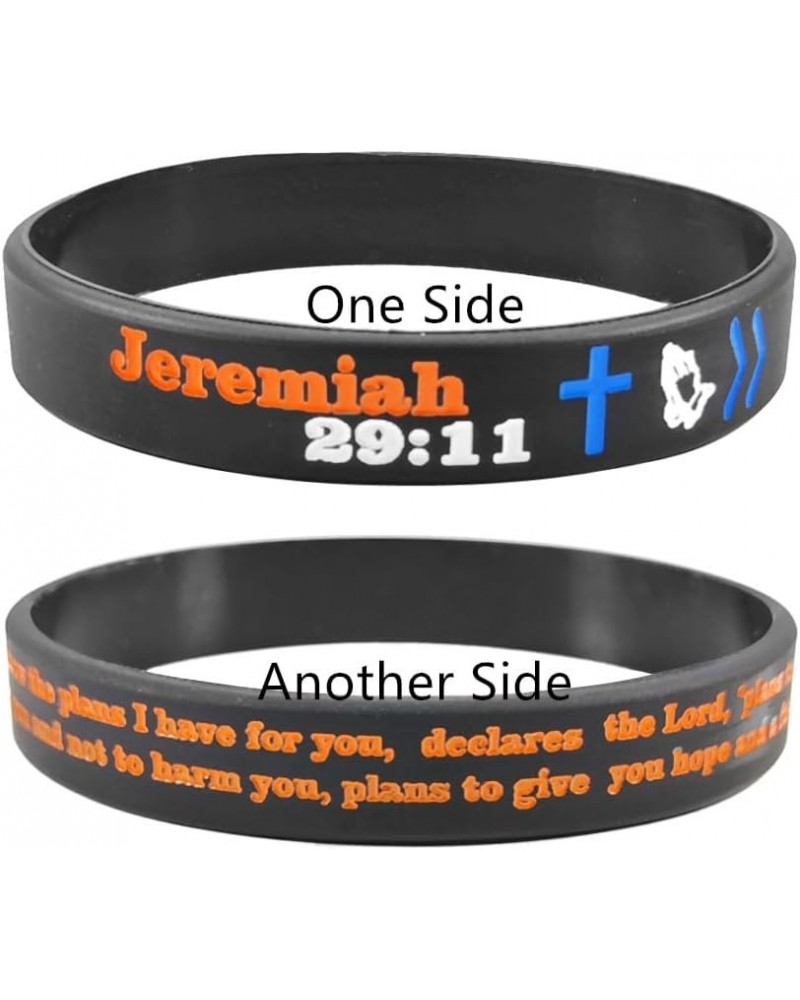 Bible Verse Wristbands for Men Women Scripture Inspirational Cuff Bracelets Christian Religious Rubber Bracelet Catholic Cros...