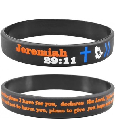 Bible Verse Wristbands for Men Women Scripture Inspirational Cuff Bracelets Christian Religious Rubber Bracelet Catholic Cros...