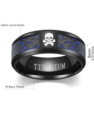 Couple Rings Matching Rings Black Wings Skull Ring 1.5ct Red CZ Womens Wedding Ring Sets Punk Ring Blue women size9 & men siz...