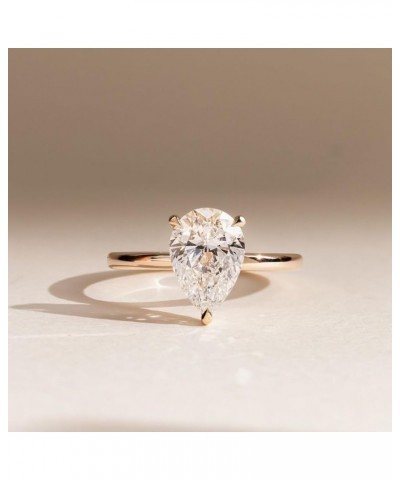 Gold Diamond Rings for Women Dainty Gold Engagement Rings | Round | Oval | Peal | Rectangle Cut Solitaire Cubic Zirconia CZ W...