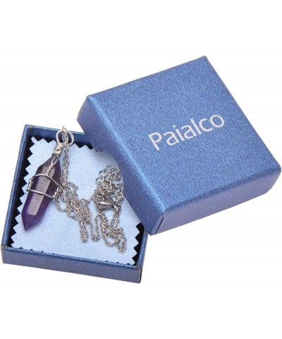 Hand Wired Natural Raw White Quartz Crystal Point Pendant Necklace Amethyst $8.66 Necklaces