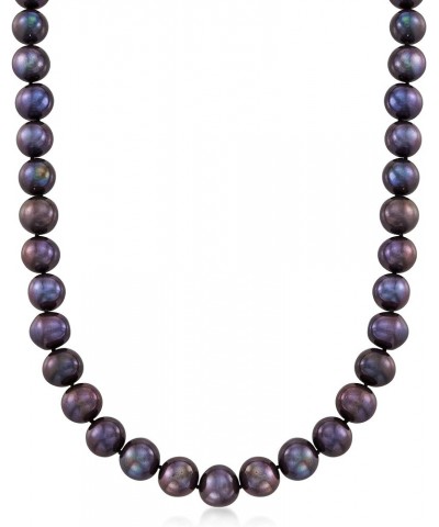 10-11mm Cultured Pearl Necklace with 14kt Yellow Gold Black Pearl 16.0 Inches $102.96 Necklaces