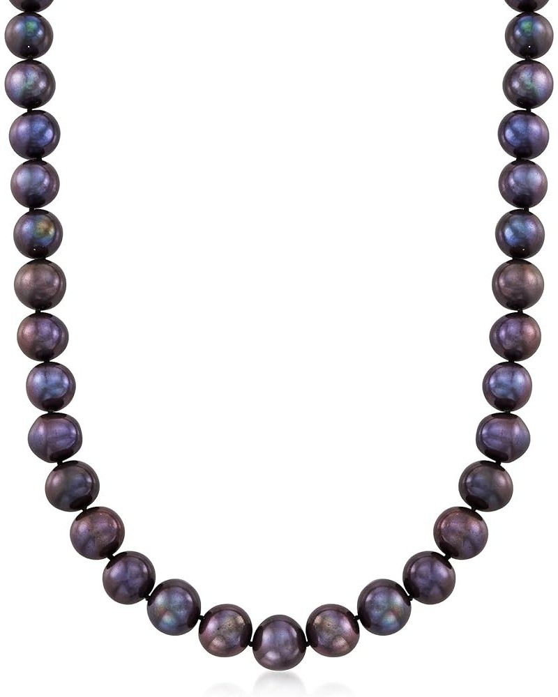 10-11mm Cultured Pearl Necklace with 14kt Yellow Gold Black Pearl 16.0 Inches $102.96 Necklaces