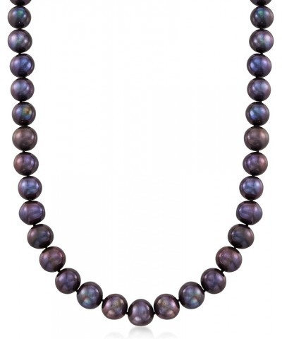 10-11mm Cultured Pearl Necklace with 14kt Yellow Gold Black Pearl 16.0 Inches $102.96 Necklaces