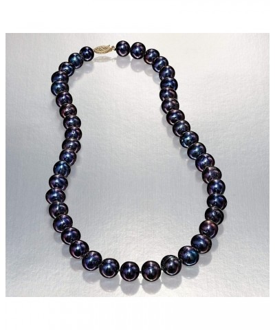 10-11mm Cultured Pearl Necklace with 14kt Yellow Gold Black Pearl 16.0 Inches $102.96 Necklaces