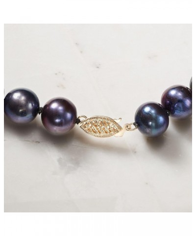 10-11mm Cultured Pearl Necklace with 14kt Yellow Gold Black Pearl 16.0 Inches $102.96 Necklaces