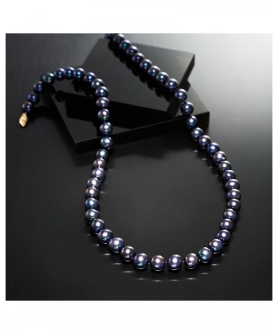 10-11mm Cultured Pearl Necklace with 14kt Yellow Gold Black Pearl 16.0 Inches $102.96 Necklaces