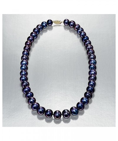 10-11mm Cultured Pearl Necklace with 14kt Yellow Gold Black Pearl 16.0 Inches $102.96 Necklaces