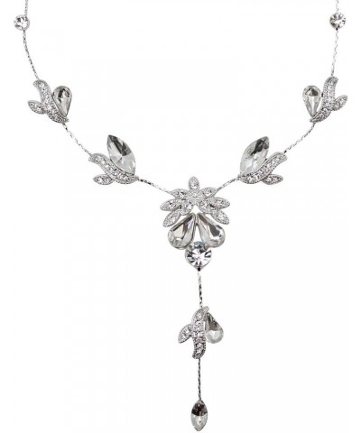 Gorgeous Rhinestone Floral Crystal Necklace Earrings Set Clear $20.40 Earrings