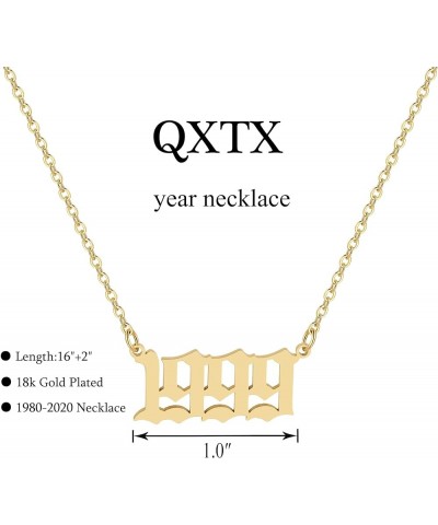 Birth Year Necklace,Year Necklace,18k Gold Plated Pendant Necklace for Women,1980-2020 1999 $7.97 Necklaces