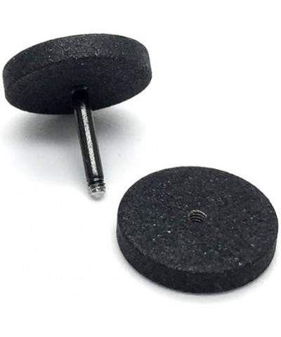 Men Women 6-12MM Black Sand Matt Screw Stud Earrings, Cheater Fake Plugs Gauges Illusion Tunnel Wide:6MM $8.09 Earrings