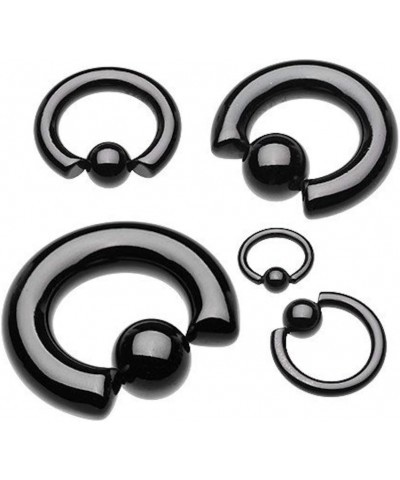 Colorline PVD Steel Captive Bead Ring Size: 2GA, Length:19mm, Ball: 10mm, Black $9.85 Body Jewelry