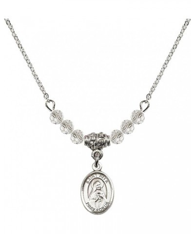 April Birth Month Bead Necklace with Catholic Patron Saint Petite Charm, 18 Inch Saint Rita of Cascia $32.44 Necklaces