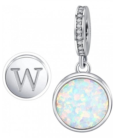 Initial Letter Charm Fit for Pandora Charms Bracelet A-Z 26 Capital Letter Opal Charms for Bracelet Necklace W $8.84 Bracelets