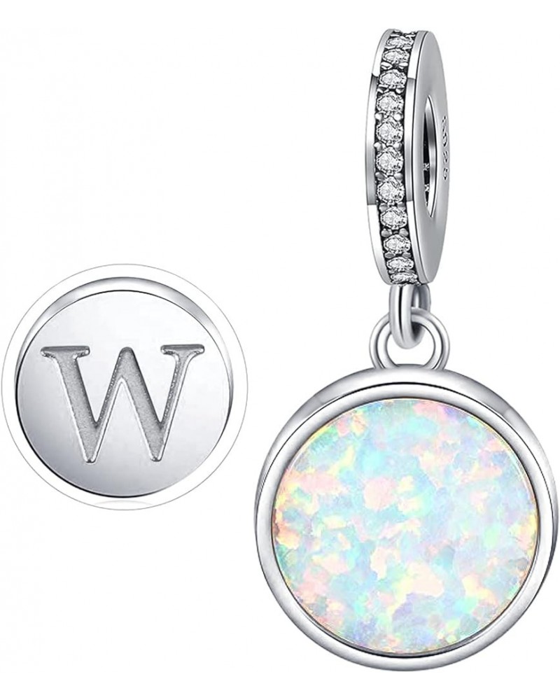 Initial Letter Charm Fit for Pandora Charms Bracelet A-Z 26 Capital Letter Opal Charms for Bracelet Necklace W $8.84 Bracelets