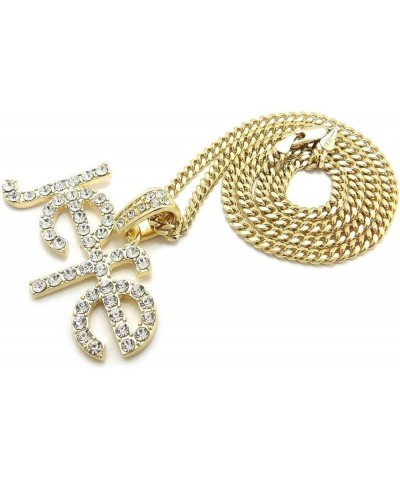 Iced Gold Silver Plated Boss Jefe Pendant & 18" 20" 24" Cuban/Rope/Box Chain Hip Hop Jewelry Necklace (GOLD) 18" CUBAN CHAIN ...