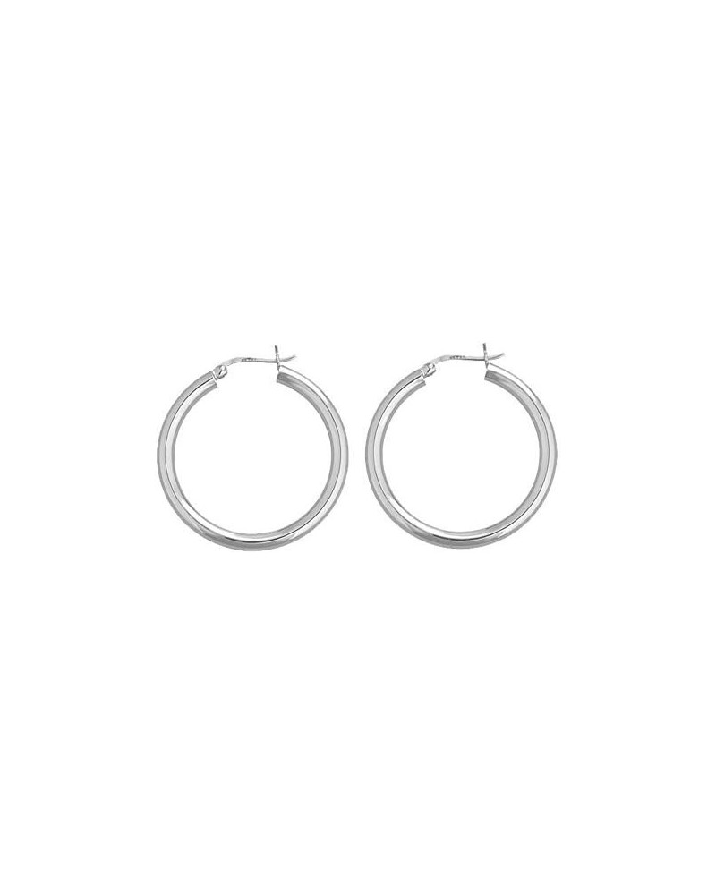 Solid 925 Sterling Silver High Polished Hypoallergenic Hoop Earring Set for Women | 1.25mm- 4mm Thick Hoops | Secure Clip Top...