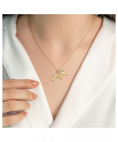 Cross Angel Wings Necklace for Women Silver Gold Plated Guardian Angel Wing Pendant Faith Hope Love Cross Necklace Christian ...