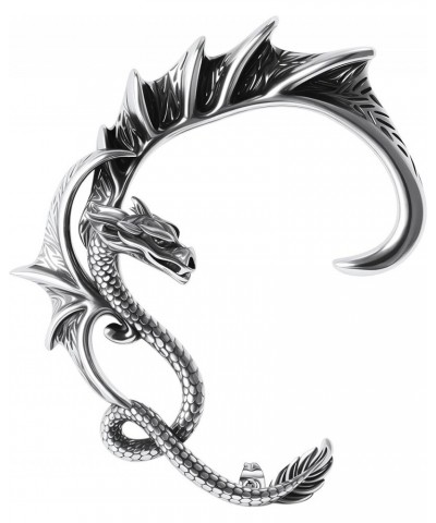 Gothic Dragon Ear Cuff 1pcs Retro Silver Punk Hip Hop Stainless Steel Snake Dragon Cuff Earring Cartilage Climber Ear Wrap Ea...