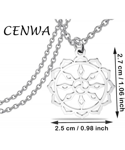 Wheel of Dharma Stainless Steel Necklace Buddhist Symbol Jewelry Buddhist Necklace Wheel of Dharma N $9.84 Necklaces