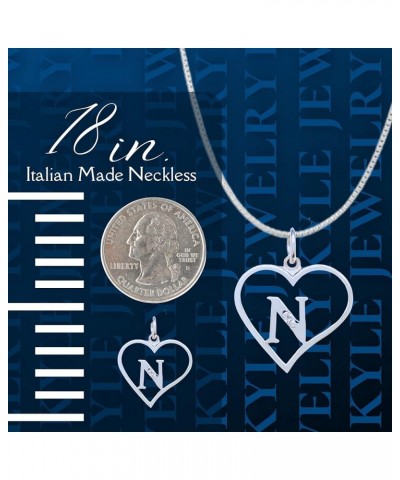 Sterling Silver Diamond Pendant Heart & Letter Letter N $34.30 Necklaces