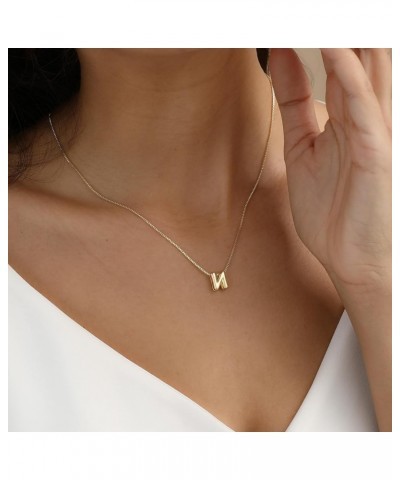 Bubble Initial Necklaces Dainty Gold Letter Necklace 14K Gold Plated Cute Name Choker Necklaces for Women Trendy Gold Persona...