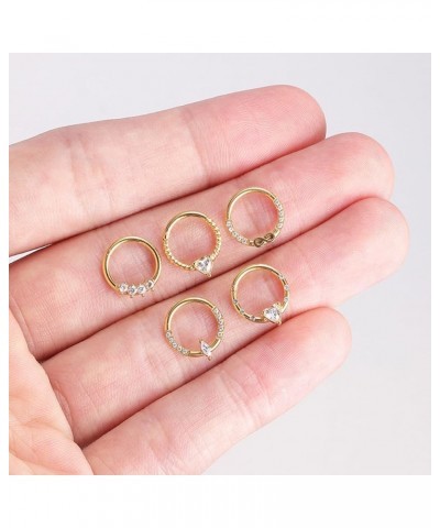 Nose Rings Hoops Septum Rings 16g Nose Piercings Jewelry 316L Surgical Steel Conch Rook Helix Piercing Jewelry CZ Cartilage H...