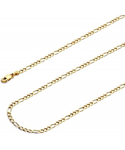 14K Solid Gold Figaro Chains (Select Options) 16 Inches Yellow Gold $274.88 Necklaces