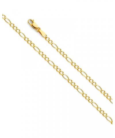 14K Solid Gold Figaro Chains (Select Options) 16 Inches Yellow Gold $274.88 Necklaces