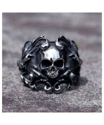 Skull Rings Stainless Steel Jewelry Edgy Chunky Death Ring for Men R-826 $12.97 Rings