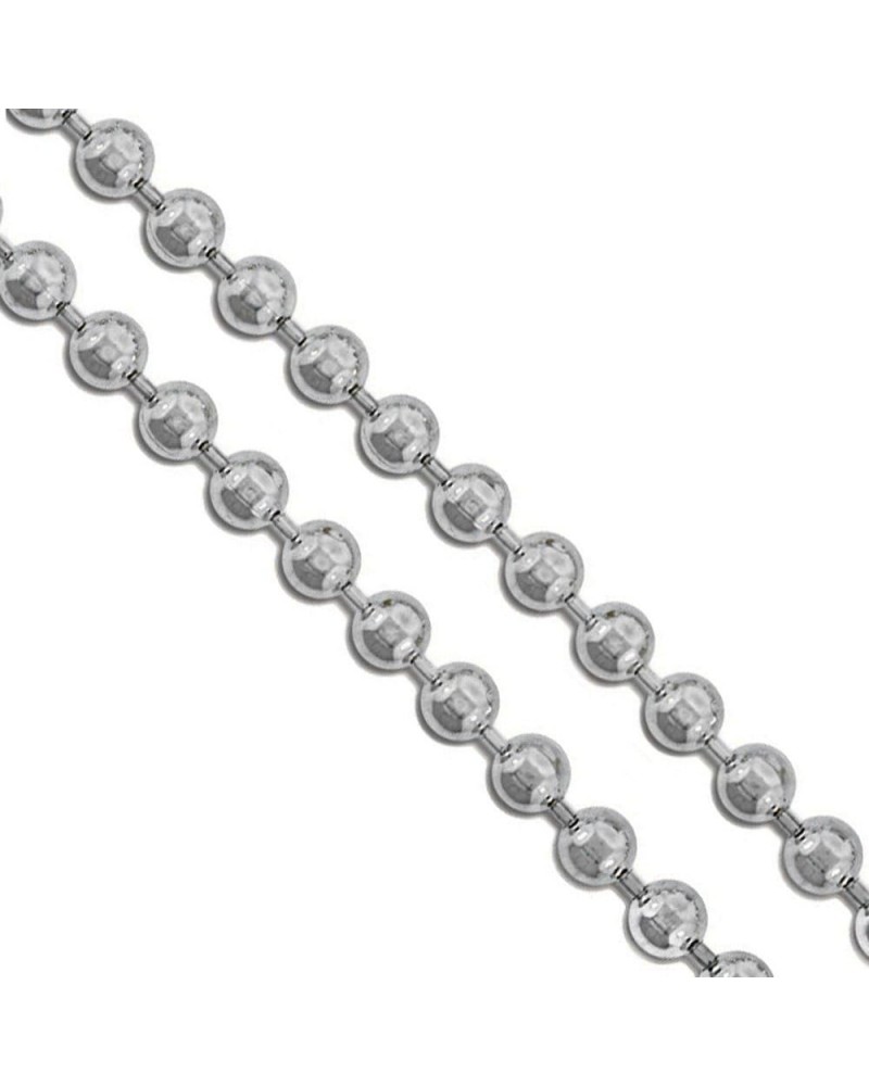 Stainless Steel Military Ball Bead Chain 2mm 3mm 4mm 6mm Dog Tag Link Pallini Necklace 4.0mm Length 18 Inches $6.11 Necklaces