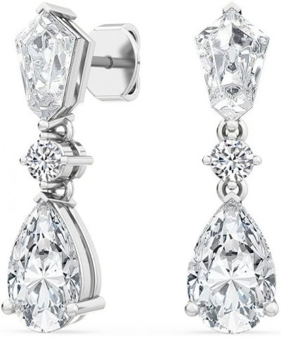 1-5 Carat (ctw) White Gold Kite, Pear and Round Cut LAB GROWN Diamond Drop Earrings (Color H-I Clarity VS1-VS2) Platinum 3.0 ...