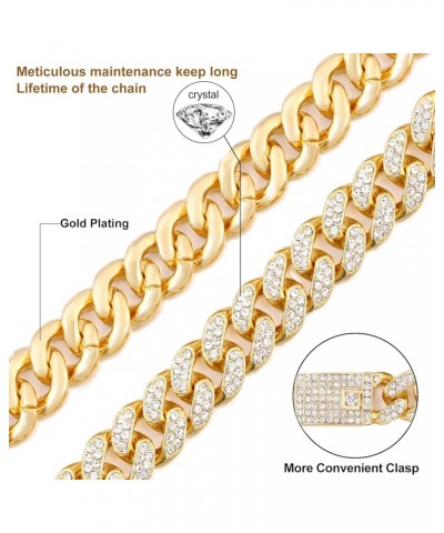 Gold Initial Cuban Link Chain for Women Miami Iced Out Chain for women Bling Diamond Chain Necklace Hip Hop Jewelry U $10.39 ...