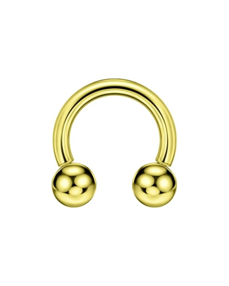 316l Surgical Steel Horseshoe Piercing Jewelry with Internally Threaded Ends 6mm/8mm/10mm/12mm 1pc Gold Ball 16g 6mm $5.00 Bo...