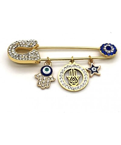 Evil Eye Pin, Muslim Islamic Turkish Rhinestone Evil Eye Brooch Amulet for Women and Baby Style 6 $10.39 Brooches & Pins