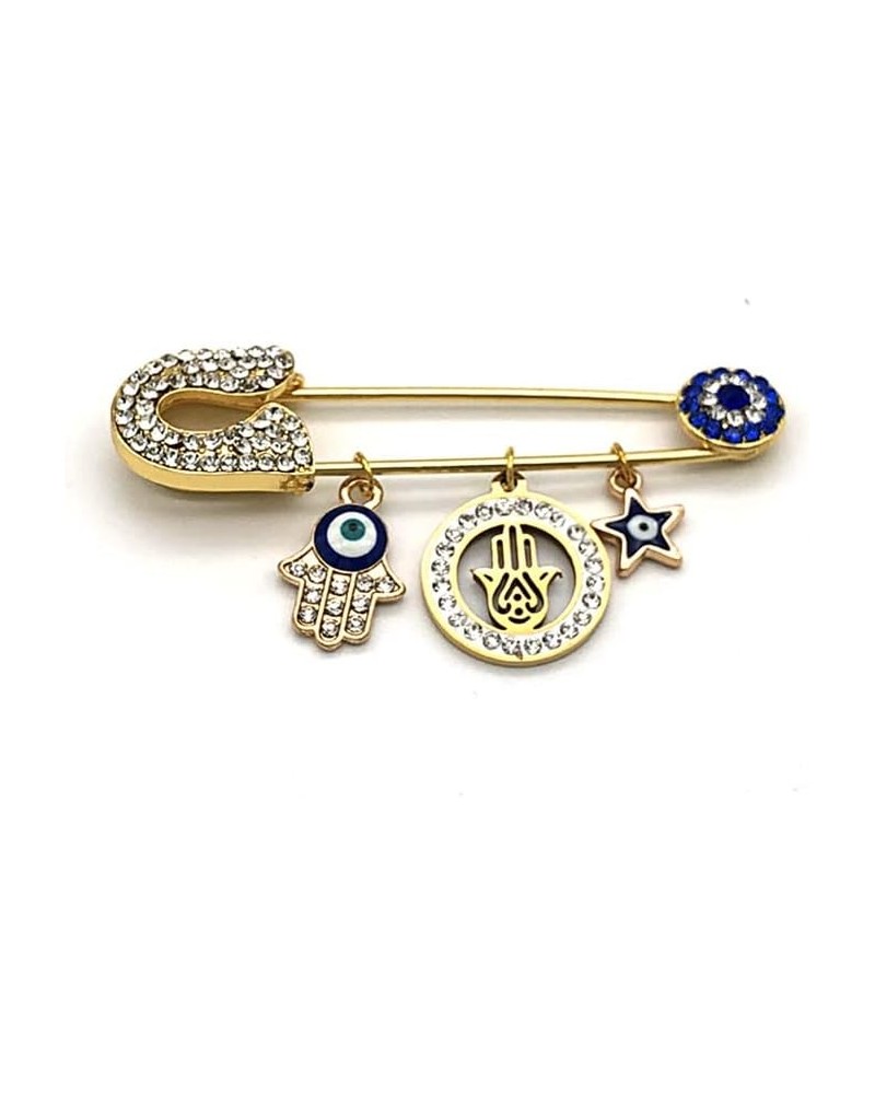 Evil Eye Pin, Muslim Islamic Turkish Rhinestone Evil Eye Brooch Amulet for Women and Baby Style 6 $10.39 Brooches & Pins