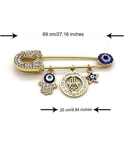 Evil Eye Pin, Muslim Islamic Turkish Rhinestone Evil Eye Brooch Amulet for Women and Baby Style 6 $10.39 Brooches & Pins