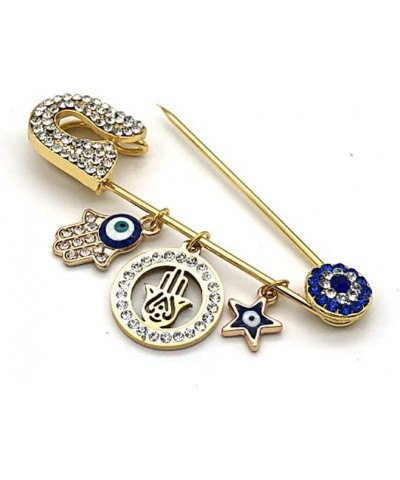 Evil Eye Pin, Muslim Islamic Turkish Rhinestone Evil Eye Brooch Amulet for Women and Baby Style 6 $10.39 Brooches & Pins