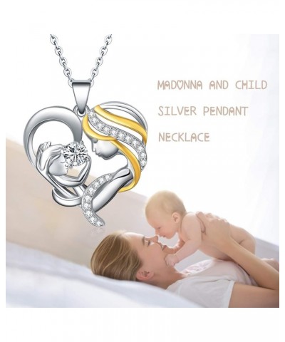 Mom Necklace 925 Sterling Silver with Crystals Mothers Christmas Birthday Jewelry Gifts White $17.53 Necklaces