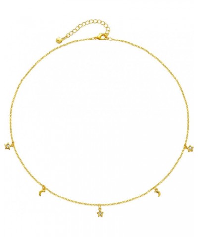 Gold Necklace for Women Pendant 18K Gold Filled Dainty Chain Simple Jewelry Moon & Star Dangle $11.20 Necklaces