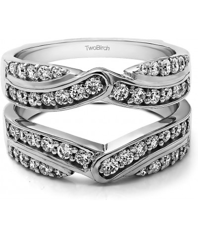 Sterling Silver Infinity Bypass Engagement Ring Guard With Cubic Zirconia (3/4 ct., Size 6) $30.79 Rings